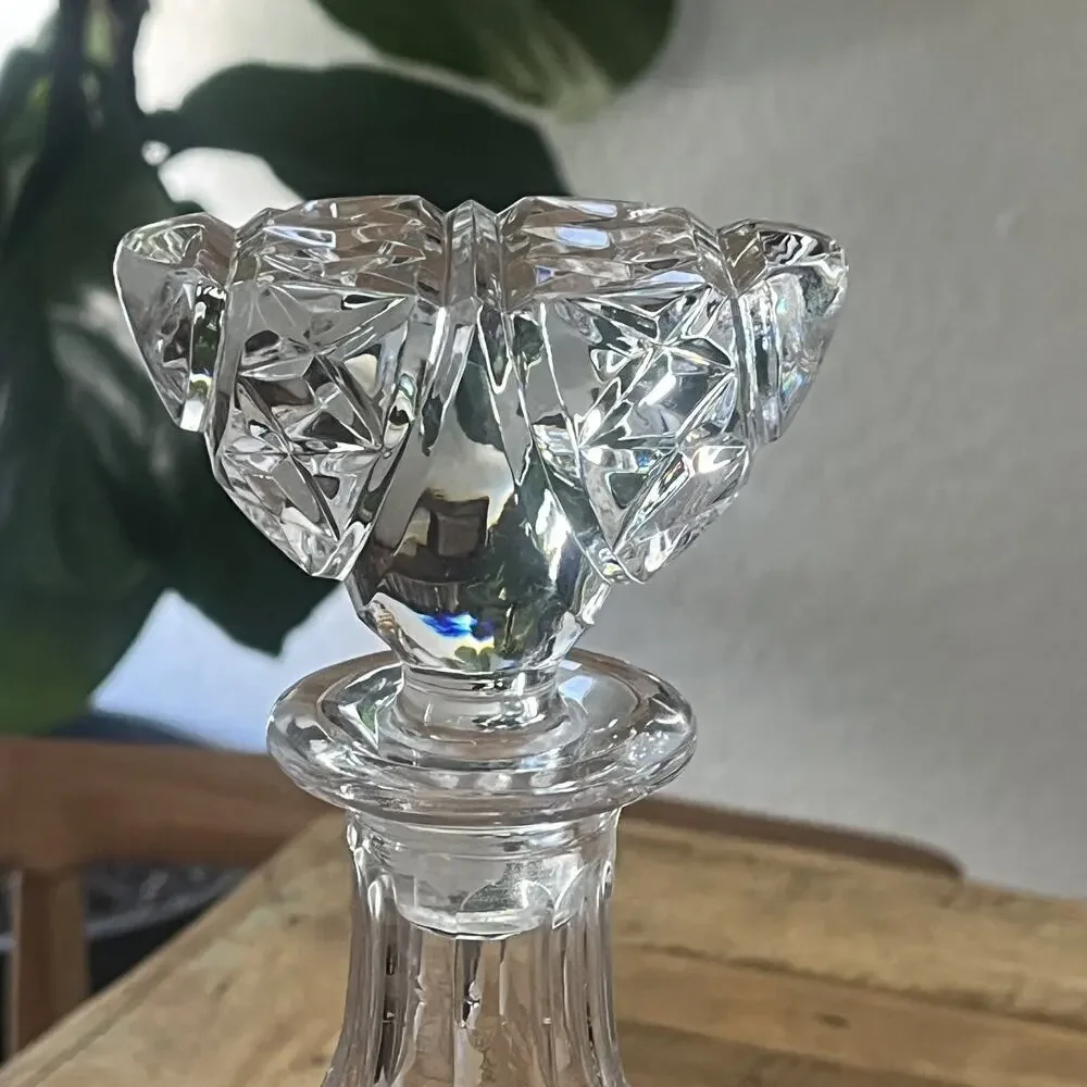 Vintage Bell Shaped Heavy Cut Glass Crystal Liquor Decanter 13